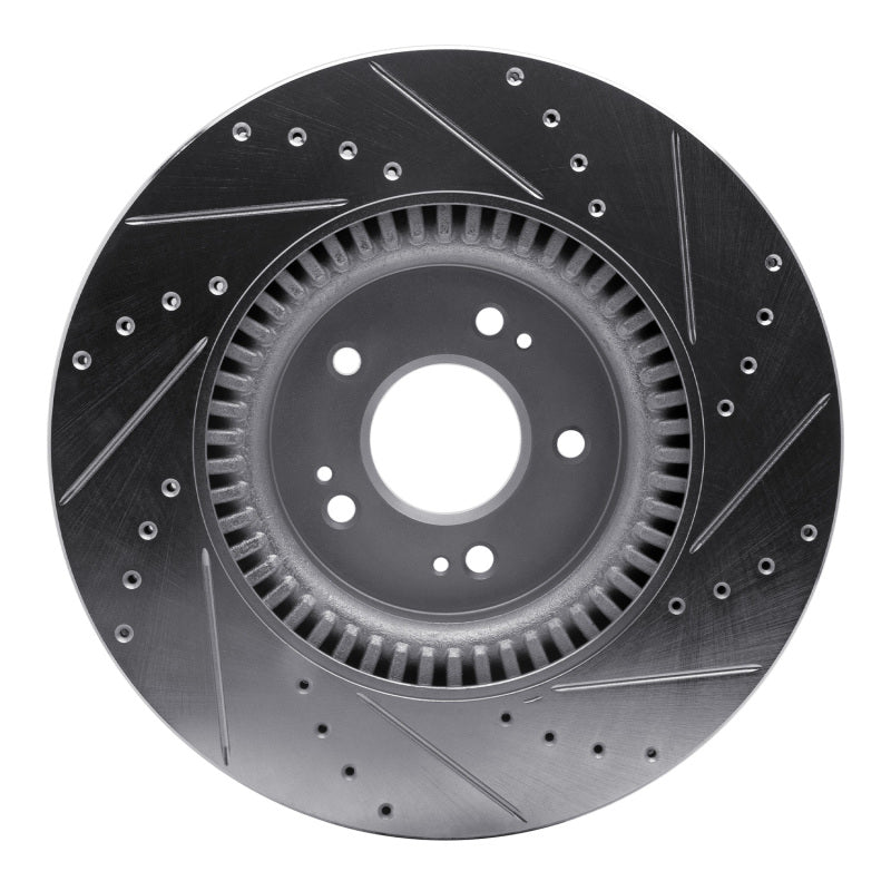 R1 Concepts R1 18-20 Genesis G80 Front Left Drilled & Slotted Silver Brake Rotor