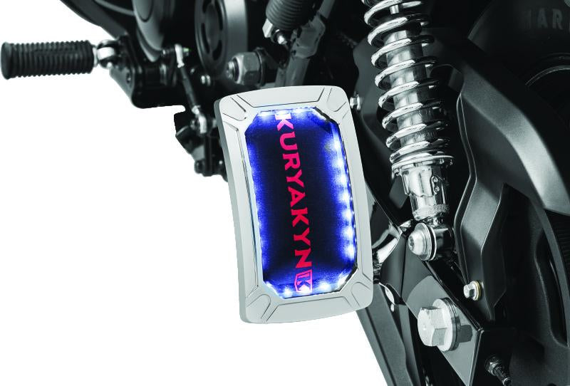 Kuryakyn Nova Curved Vertical Mount Side License Plate Holder Chrome