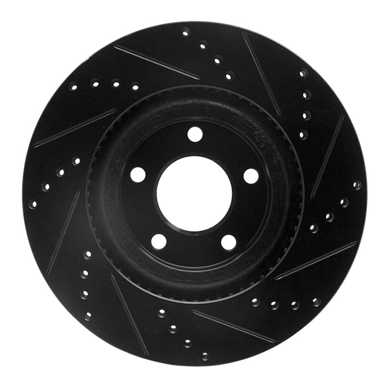 R1 Concepts R1 07-15 Ford Edge Front Left Drilled & Slotted Black Brake Rotor
