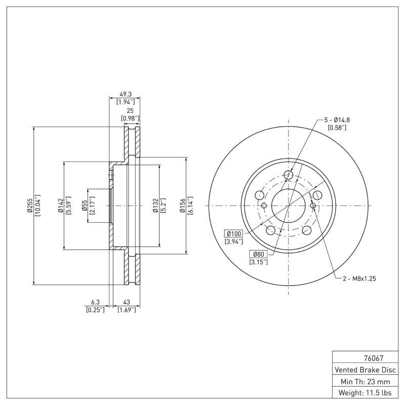DFC 94-00 Toyota Celica Front Brake Rotor
