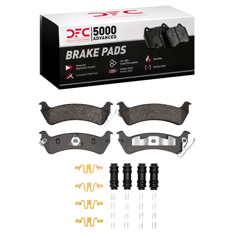 DFC 93-94 Jeep Grand Cherokee Rear 5000 Advanced Semi Metallic Brake Pads and Hardware Kit