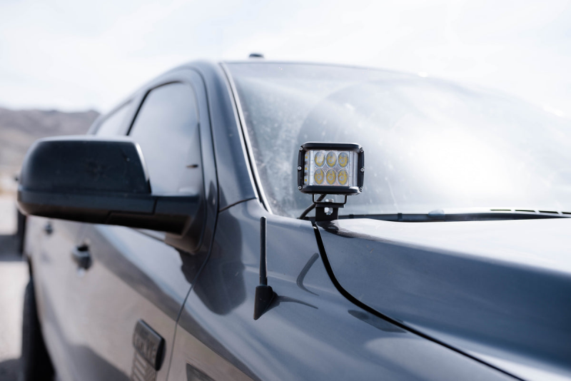 Cali Raised LED Cali Raised 14-21 Toyota Tundra Low Profile Ditch Light Kit - Brackets Blue Backlight - Small (27W)