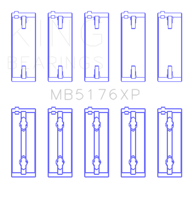 King Engine Bearings King Mitsubishi 4G91/4G92/4G93 16V (Size STD) XP - Series Performance Main Bearing Set