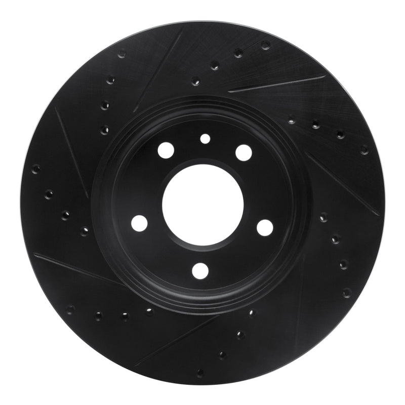 R1 Concepts R1 13-25 Cadillac CT4 Front Right Drilled & Slotted Black Brake Rotor