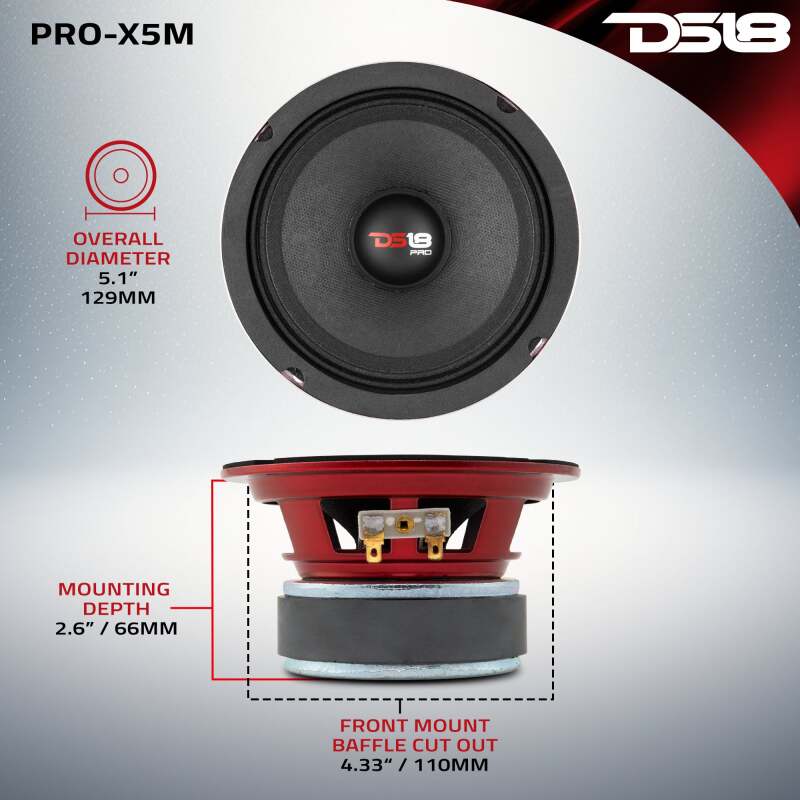 DS18 5.25in 150 Watts RMS 4 ohm Mid-Range Loudspeaker