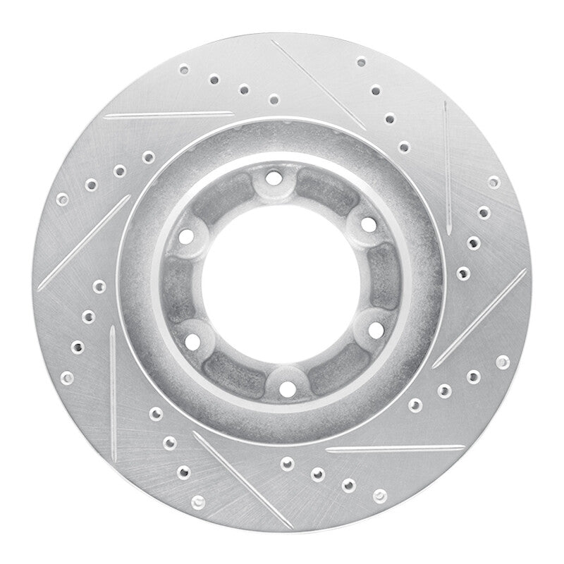 R1 Concepts R1 93-97 Lexus LX450 Front Left Drilled & Slotted Silver Brake Rotor
