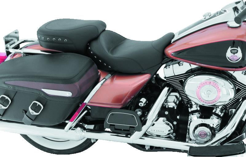 Mustang Motorcycle Mustang 08-24 HD FL Touring Double Diamond Squareback 1PC Seat - Black
