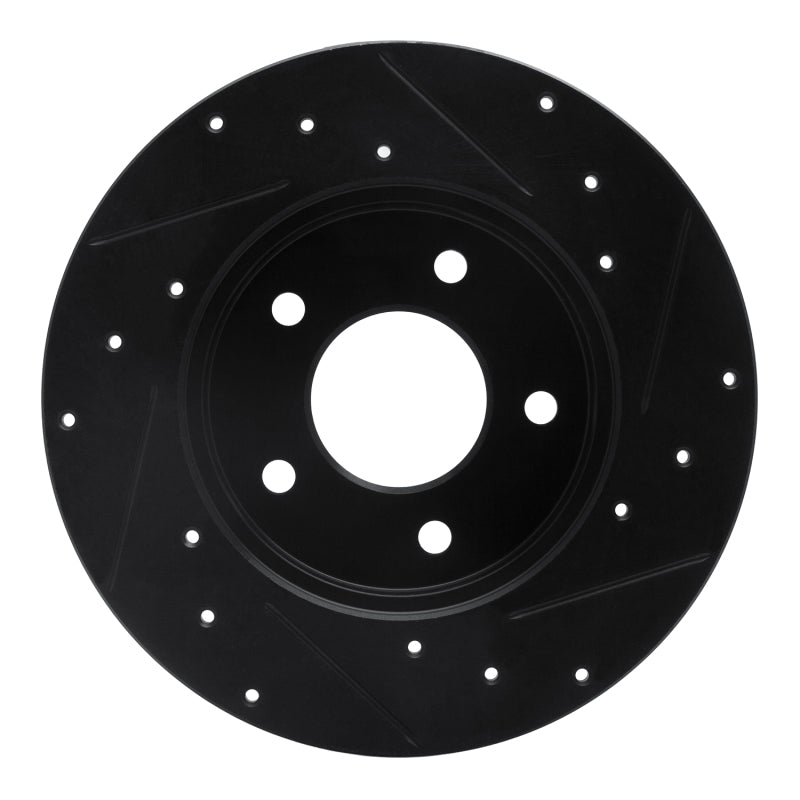 R1 Concepts R1 92-05 Buick LeSabre Rear Left Drilled & Slotted Black Brake Rotor