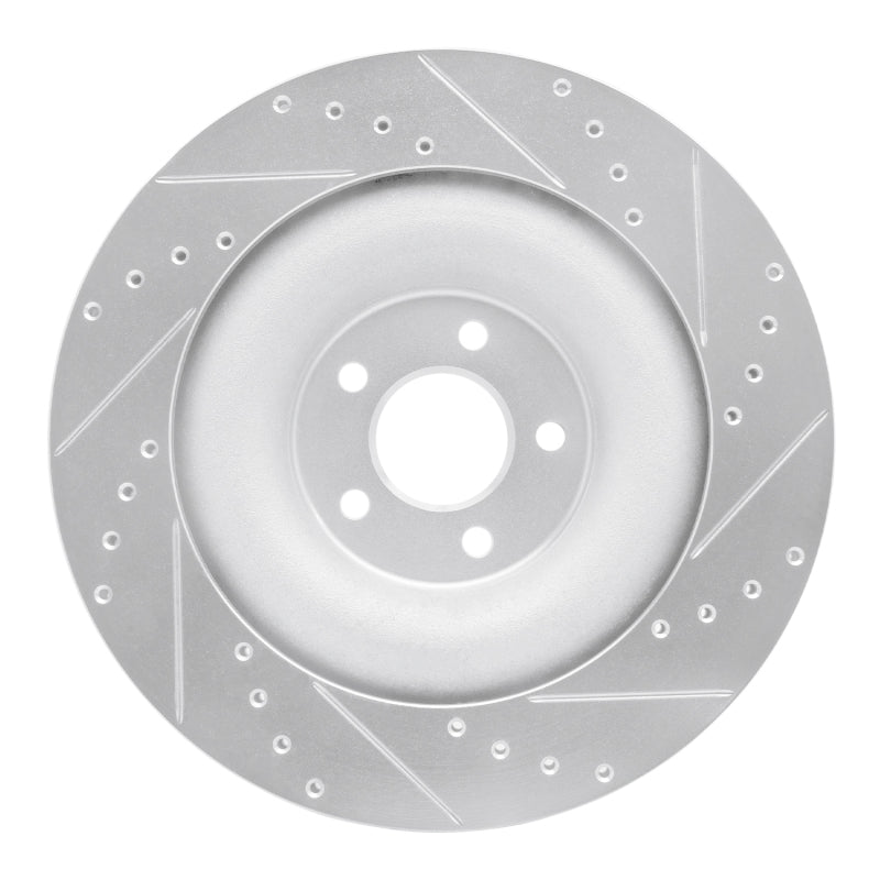 R1 Concepts R1 10-24 Jaguar XFR Rear Left Drilled & Slotted Silver Brake Rotor