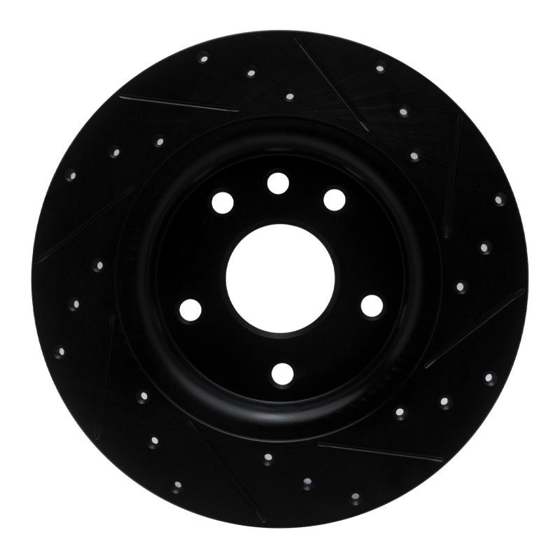 R1 Concepts R1 17-25 Chrysler Grand Caravan Rear Left Drilled & Slotted Black Brake Rotor