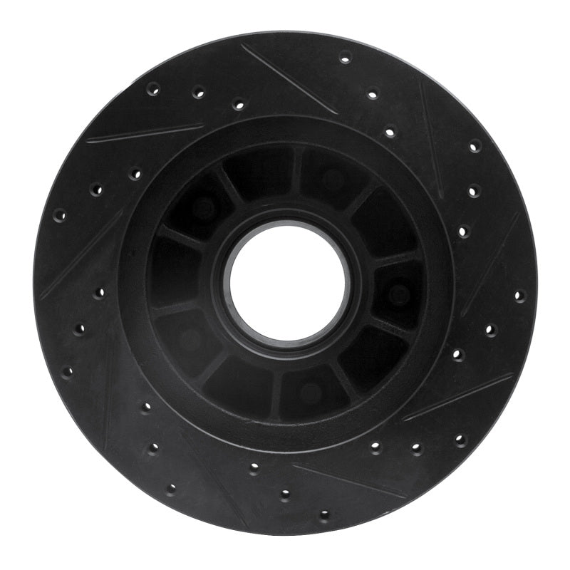 R1 Concepts R1 86-88 Ford Bronco Front Left Drilled & Slotted Black Brake Rotor