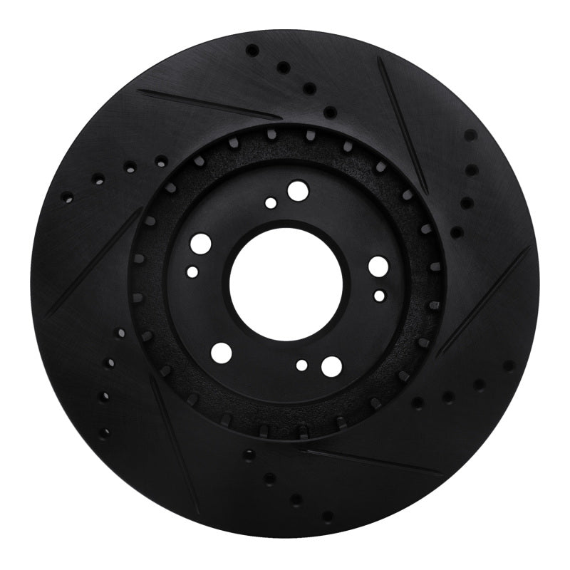 R1 Concepts R1 04-11 Mitsubishi Grandis (Mexico) Front Left Drilled & Slotted Black Brake Rotor