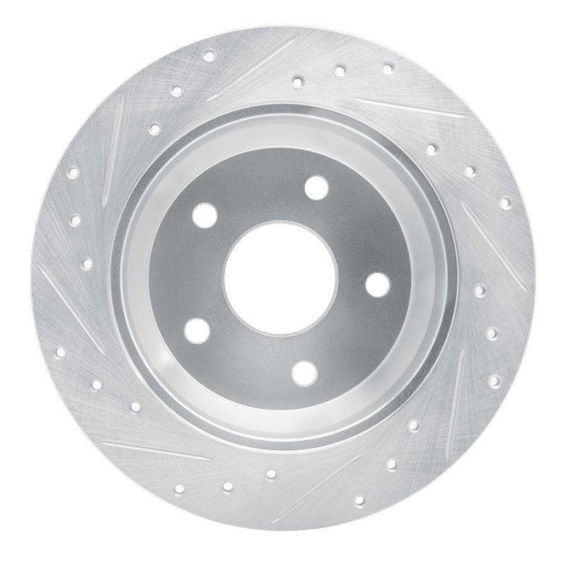 R1 Concepts R1 99-04 Jeep Grand Cherokee Rear Right Drilled & Slotted Silver Brake Rotor