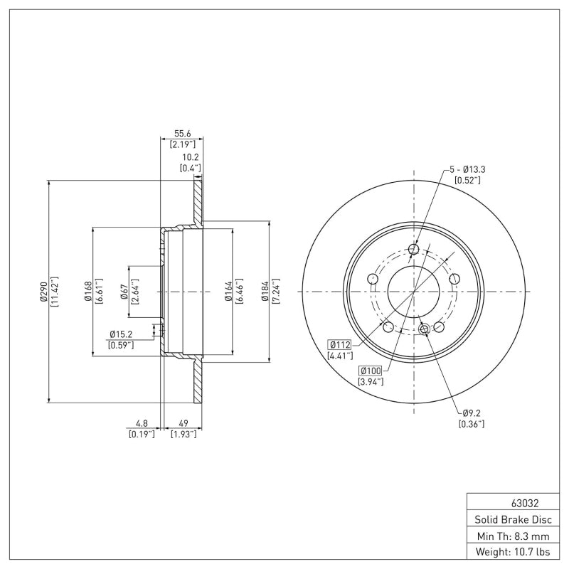 DFC 94-11 Mercedes-Benz SLK300 Rear Brake Rotor