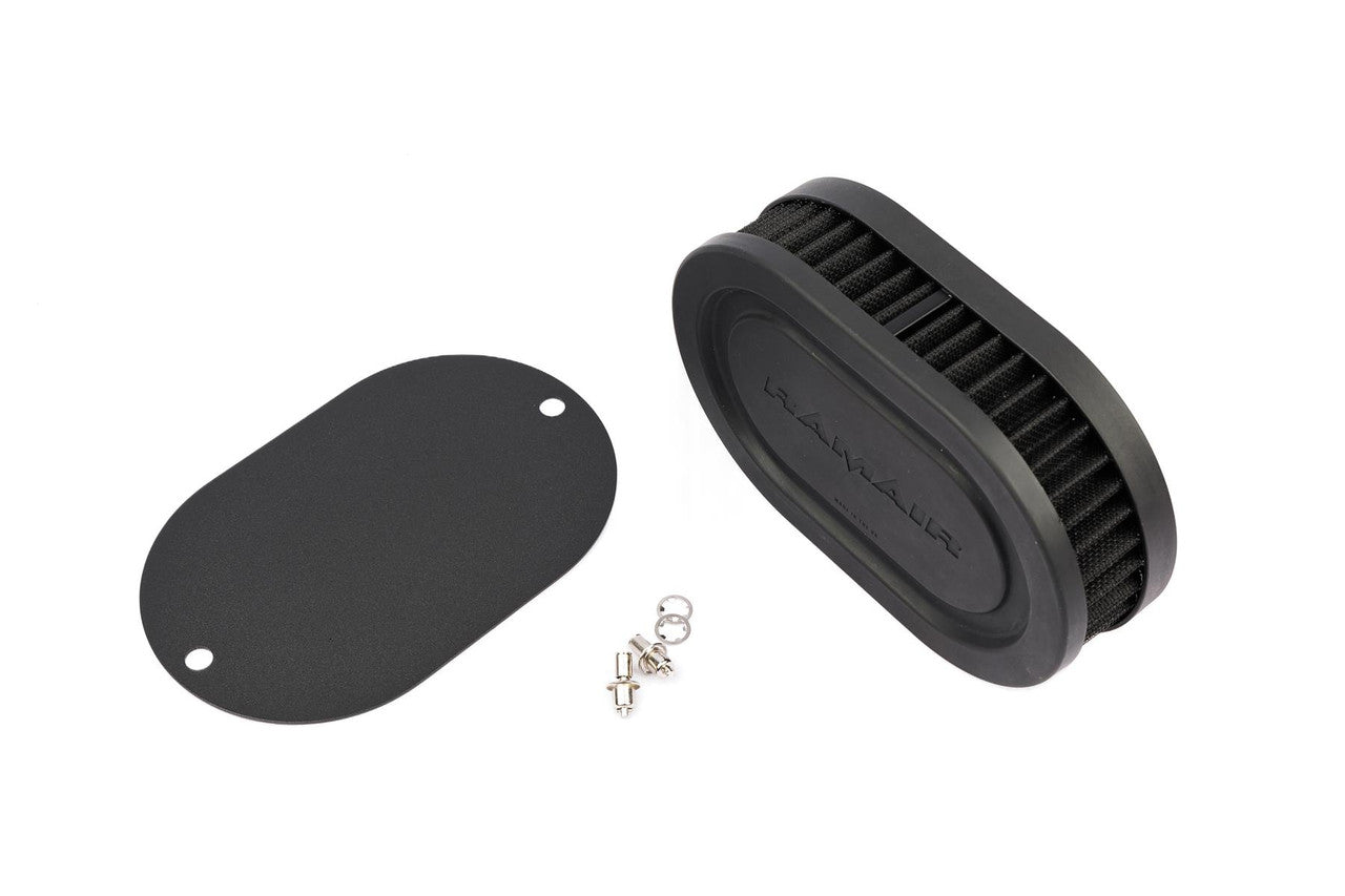 Ramair Pleated Carb Intake Air Filter MultiFit Blank Plate 25mm Int Height