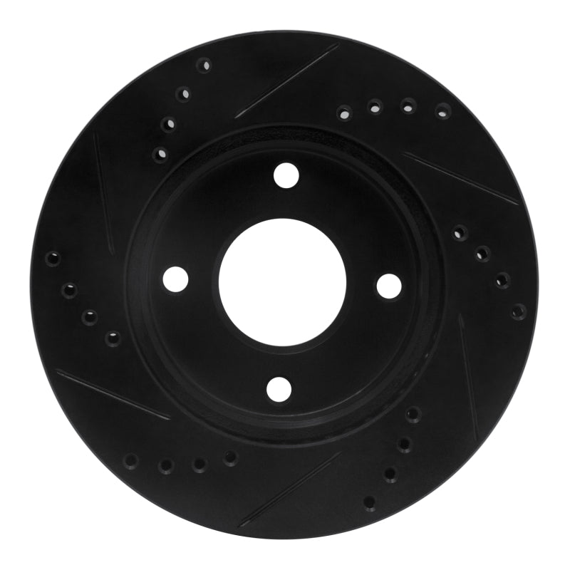 R1 Concepts R1 07-17 Nissan TIIDA (Mexico) Front Right Drilled & Slotted Black Brake Rotor