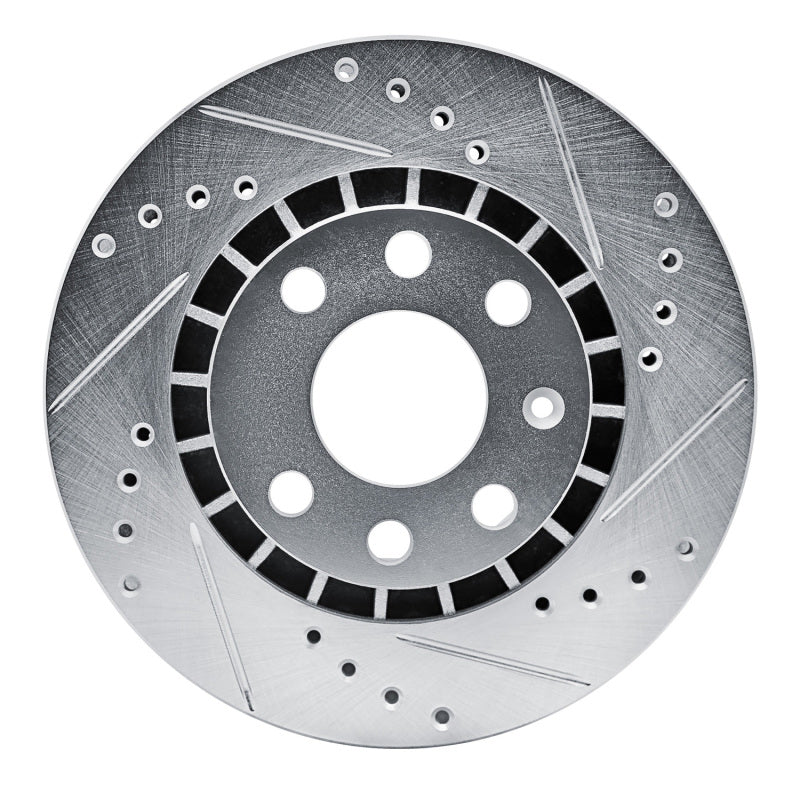 R1 Concepts R1 88-02 Daewoo Lanos Front Right Drilled & Slotted Silver Brake Rotor