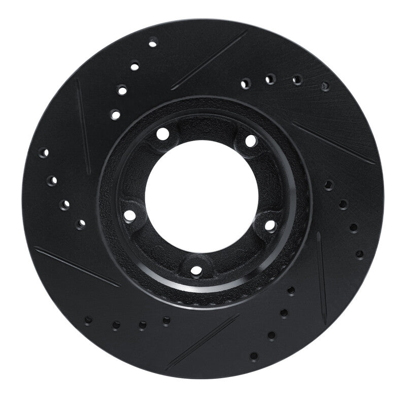 R1 Concepts R1 84-95 Toyota Pickup Front Right Drilled & Slotted Black Brake Rotor