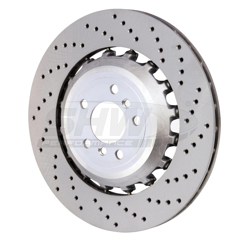 SHW Performance SHW 11-16 BMW M5 4.4L Right Rear Cross-Drilled Lightweight Brake Rotor (34212284104)