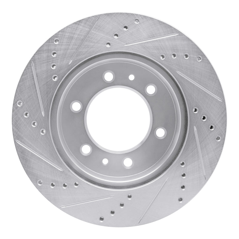 R1 Concepts R1 06-10 Hummer H3T Front Right Drilled & Slotted Silver Brake Rotor