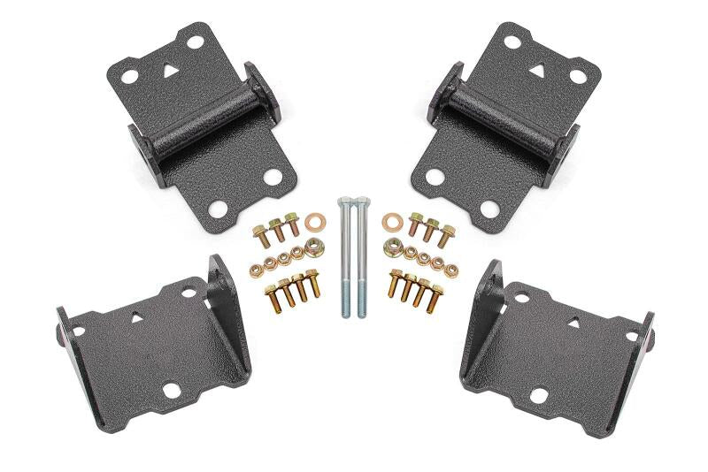 BMR Suspension BMR 78-87 G-Body Motor Mount Kit Upper & Lower Solid - Black Hammertone