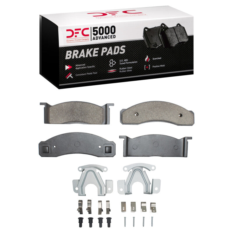 DFC 68-73 Ford Mustang Front 5000 Advanced Semi Metallic Brake Pads and Hardware Kit