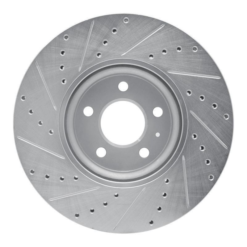 R1 Concepts R1 11-17 Audi A5 Front Right Drilled & Slotted Silver Brake Rotor