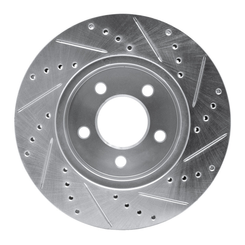 R1 Concepts R1 02-07 Jeep Liberty Front Left Drilled & Slotted Silver Brake Rotor