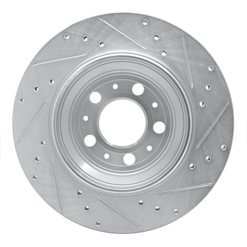 R1 Concepts R1 03-14 Volvo XC90 Rear Left Drilled & Slotted Silver Brake Rotor