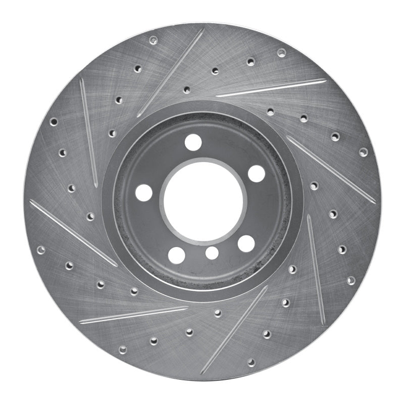 R1 Concepts R1 12-21 BMW 340I xDrive Front Right Drilled & Slotted Silver Brake Rotor