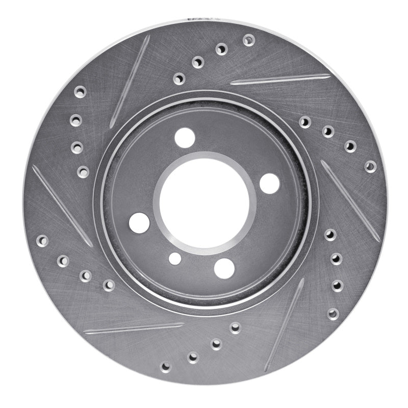 R1 Concepts R1 84-91 BMW 325 Front Right Drilled & Slotted Silver Brake Rotor