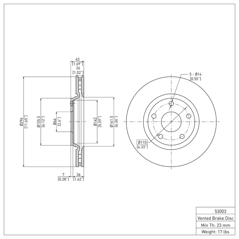 DFC 04-12 Chevrolet Malibu Front GeoSPEC Coated Rotor