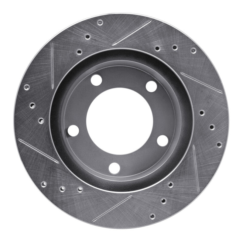 R1 Concepts R1 76-93 Ford F-150 4WD Front Right Drilled & Slotted Silver Brake Rotor