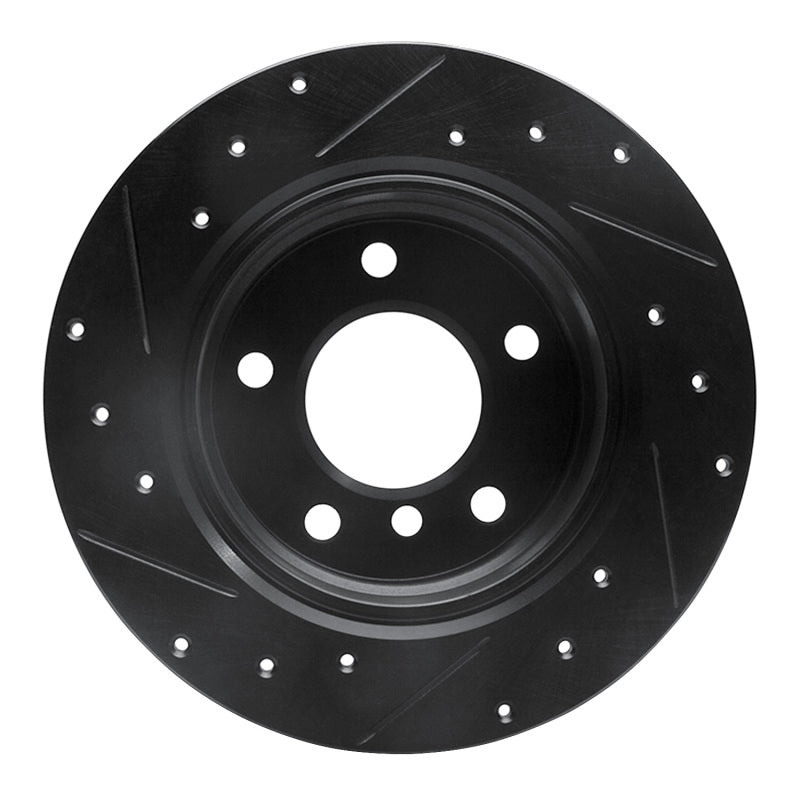 R1 Concepts R1 03-06 BMW Z4 Rear Right Drilled & Slotted Black Brake Rotor