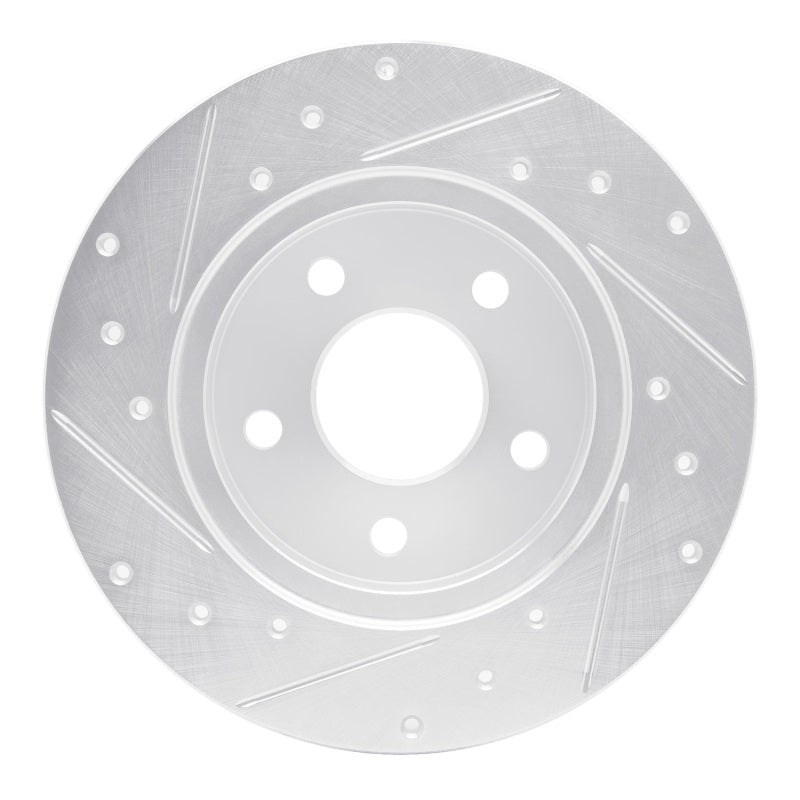 R1 Concepts R1 04-12 Chevrolet Malibu Rear Right Drilled & Slotted Silver Brake Rotor