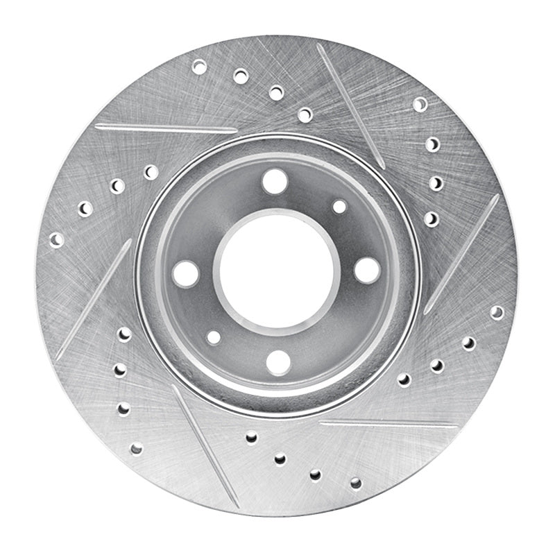 R1 Concepts R1 06-12 Dodge Attitude (Mexico) Front Left Drilled & Slotted Silver Brake Rotor
