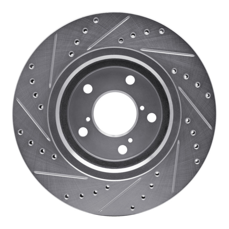 R1 Concepts R1 15-25 Acura MDX Front Right Drilled & Slotted Silver Brake Rotor