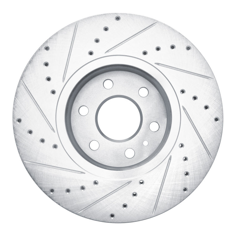 R1 Concepts R1 21-22 Chevrolet Colorado Front Right Drilled & Slotted Silver Brake Rotor