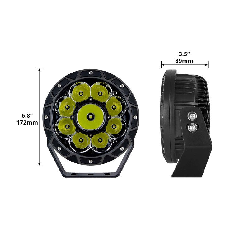 XKGLOW XK Glow Combo Beam Offroad Round Work Light Kit 2pc 7in 44W