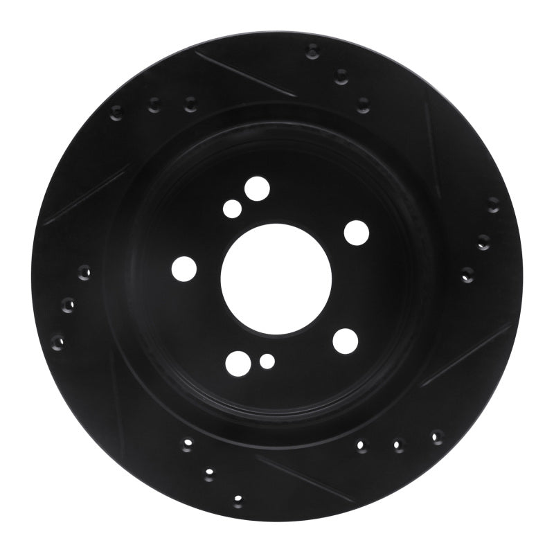 R1 Concepts R1 92-95 Mercedes-Benz E420 Rear Left Drilled & Slotted Black Brake Rotor