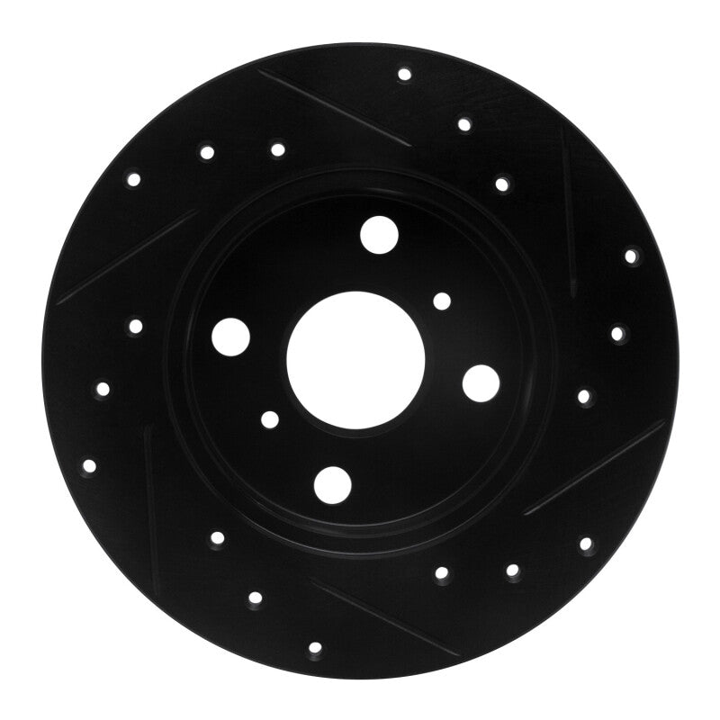 R1 Concepts R1 85-86 Toyota MR2 Rear Left Drilled & Slotted Black Brake Rotor