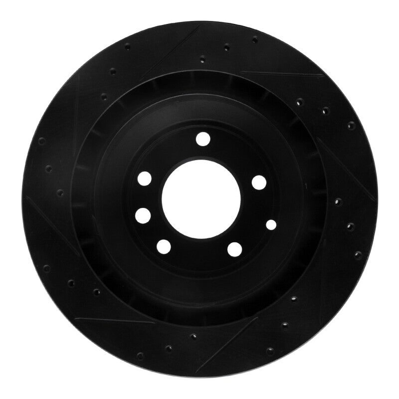 R1 Concepts R1 05-18 Porsche Cayenne Rear Right Drilled & Slotted Black Brake Rotor