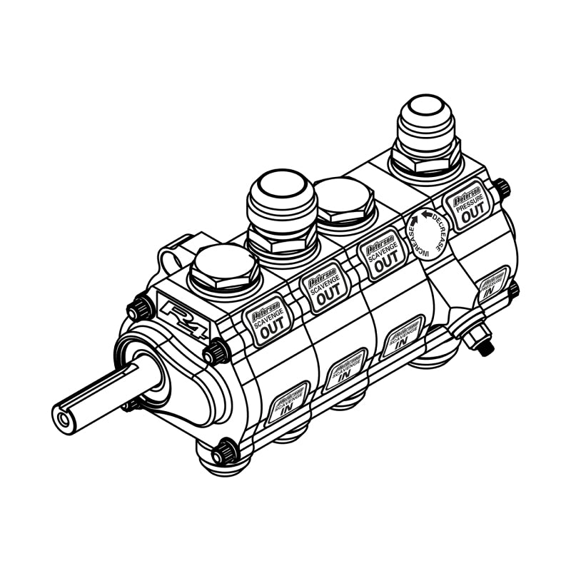 Peterson Fluid Systems R4 4-Stage Oil Pump - Left Side Mount - HV - Rear Drive Drag