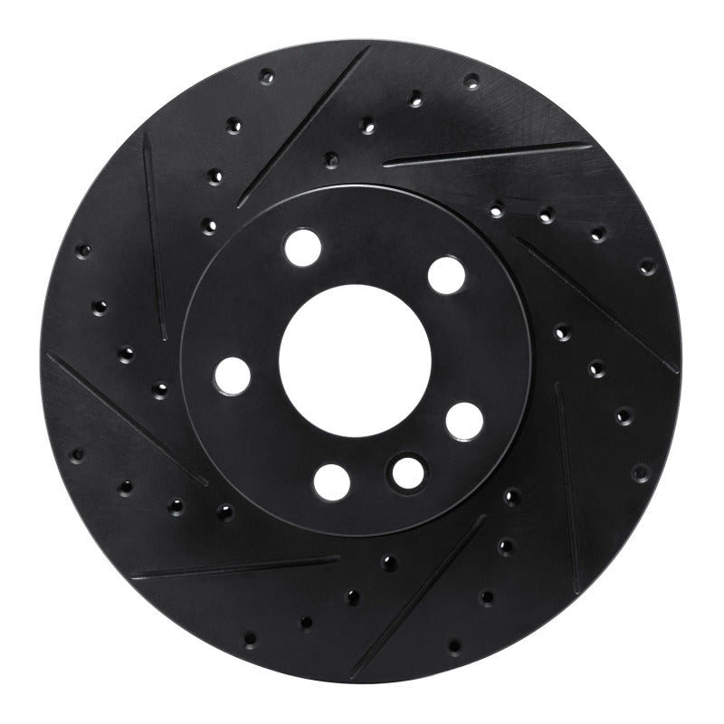 R1 Concepts R1 01-03 Volkswagen EuroVan Front Left Drilled & Slotted Black Brake Rotor