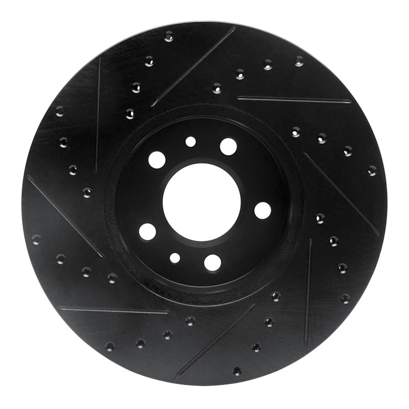 R1 Concepts R1 98-02 Ford Crown Victoria Front Right Drilled & Slotted Black Brake Rotor