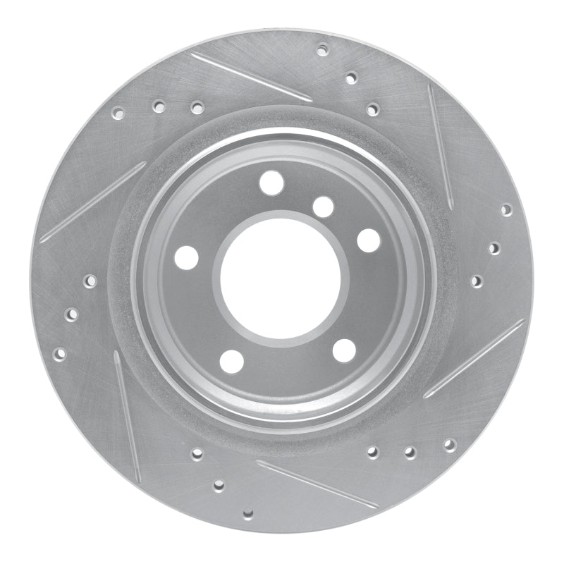 R1 Concepts R1 2003-2008 BMW Z4 Rear Left Drilled & Slotted Silver Brake Rotor