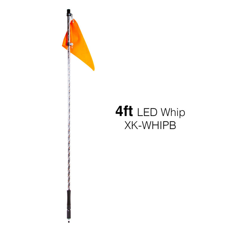 XKGLOW XK Glow LED ATV Whip XKchrome & XK Carbon App Control Kit (Controller not included) 1pc 32in