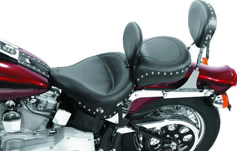 Mustang Motorcycle Mustang 84-06 Harley Standard Rear Tire Wide Touring Solo Seat w/Driver Backrest Studs - Black