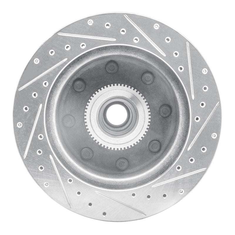 R1 Concepts R1 94-97 Dodge B200 / B200 Van / B250 Front Left Drilled & Slotted Silver Brake Rotor
