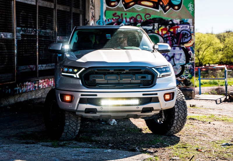 Cali Raised LED Cali Raised 19-22 Ford Ranger 22 Bumper Hidden Led Light Bar Brackets Kit For - W/ 22 Inch Led Bar